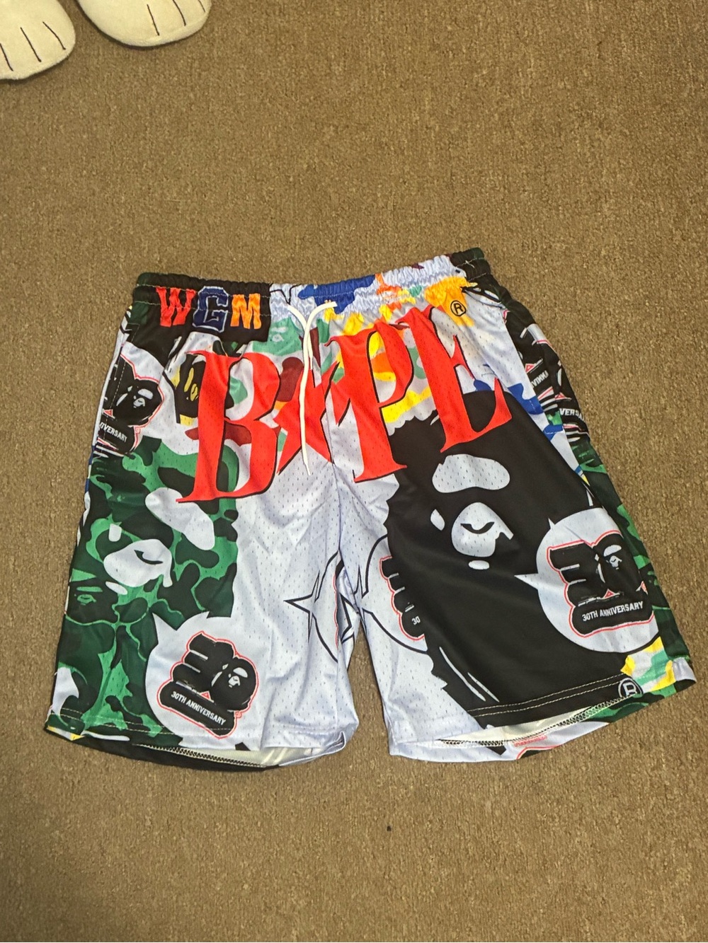 Bape Mens Multi-Color Camouflage Shorts